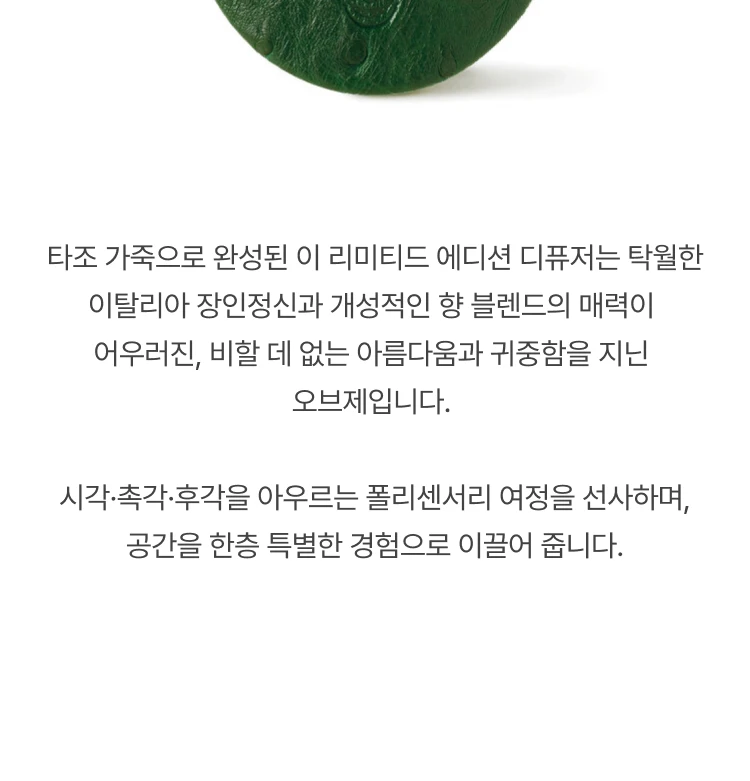 아쿠아 디 파르마 카 디퓨저 케이스 오스트리치 올리브 그린