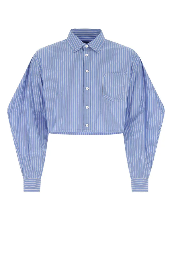 아더에러 스트라이프 크롭 셔츠