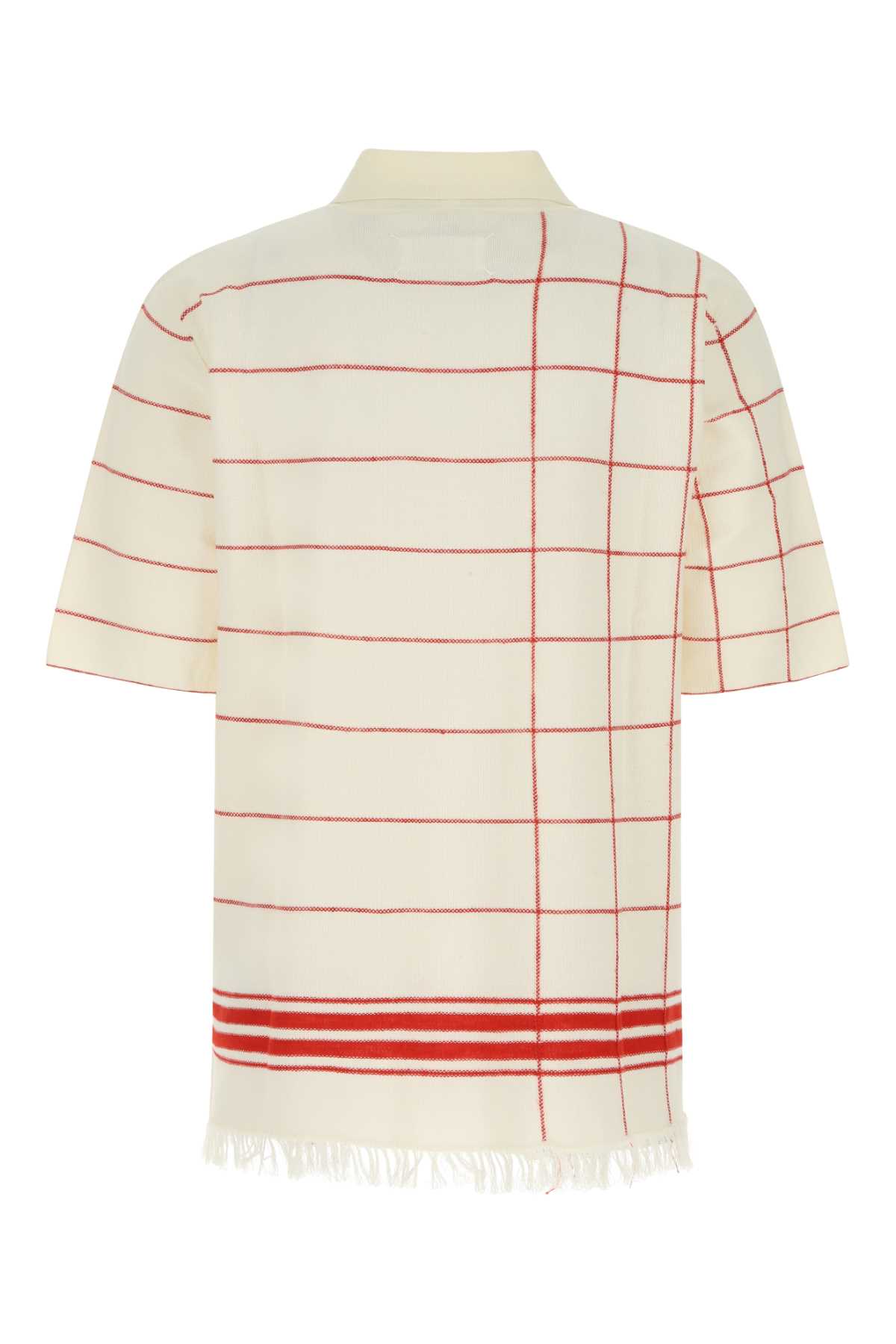 메종마르지엘라 프린지헴 스트라이프 니트 폴로셔츠