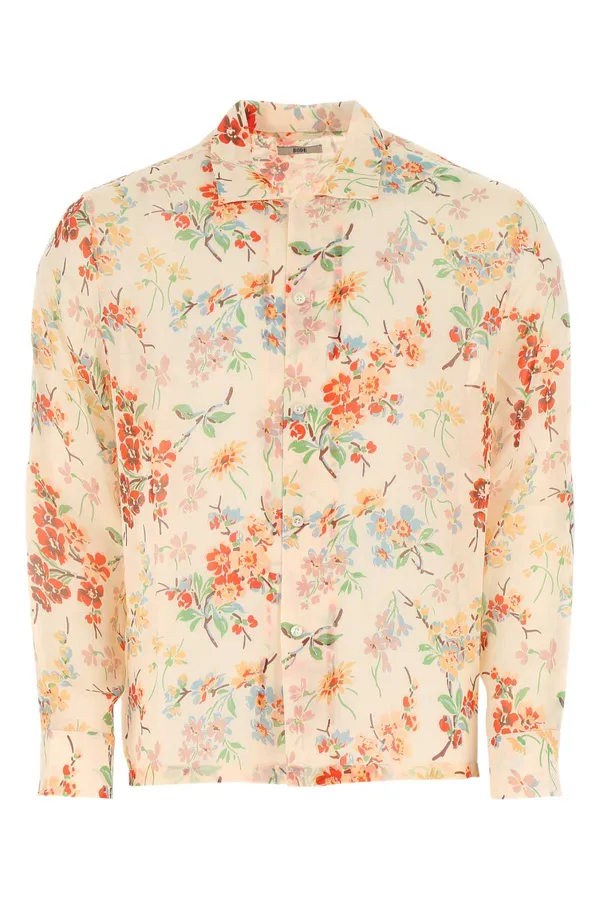 보디 플로럴 프린트 긴소매 셔츠