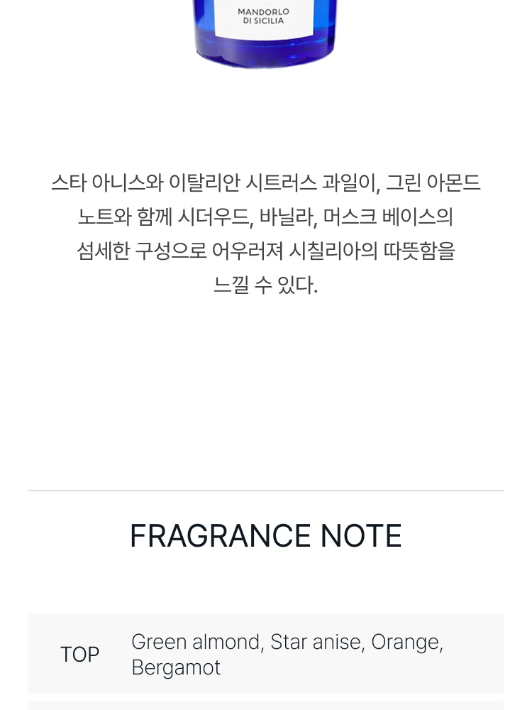 아쿠아 디 파르마 만도를로 디 시칠리아 오 드 뚜왈렛