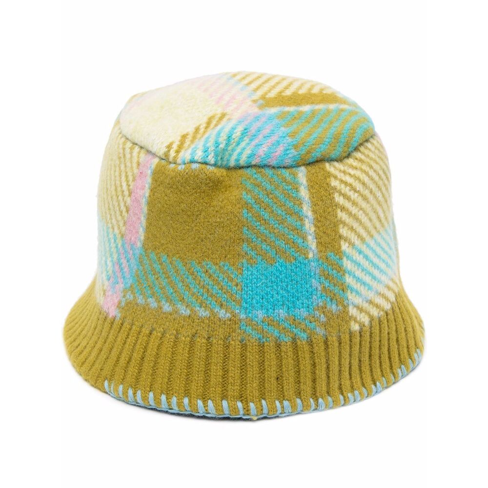 아더에러 체크 니트 울 혼방 버킷 햇