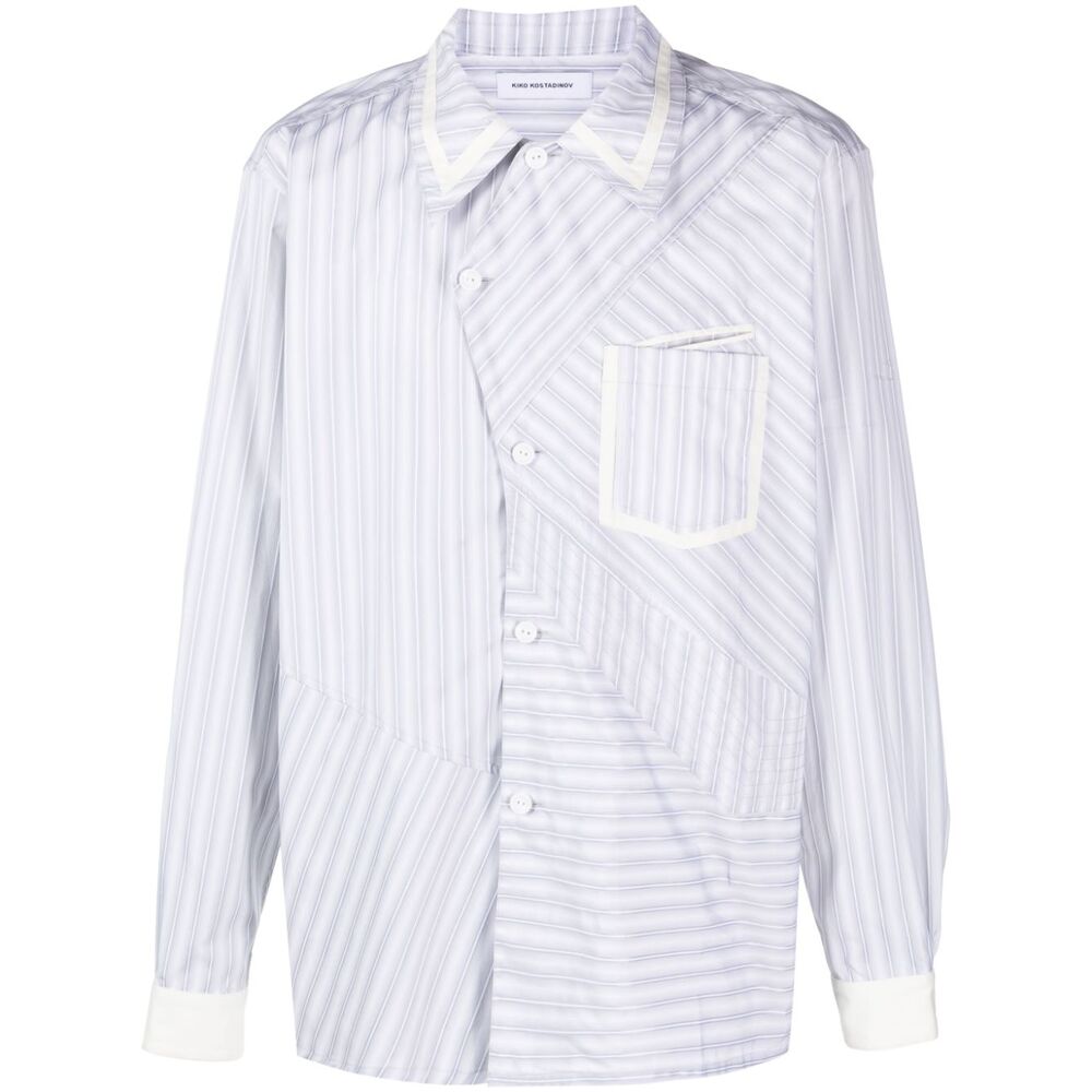 키코 코스타디노브 비대칭 스트라이프 비대칭 셔츠