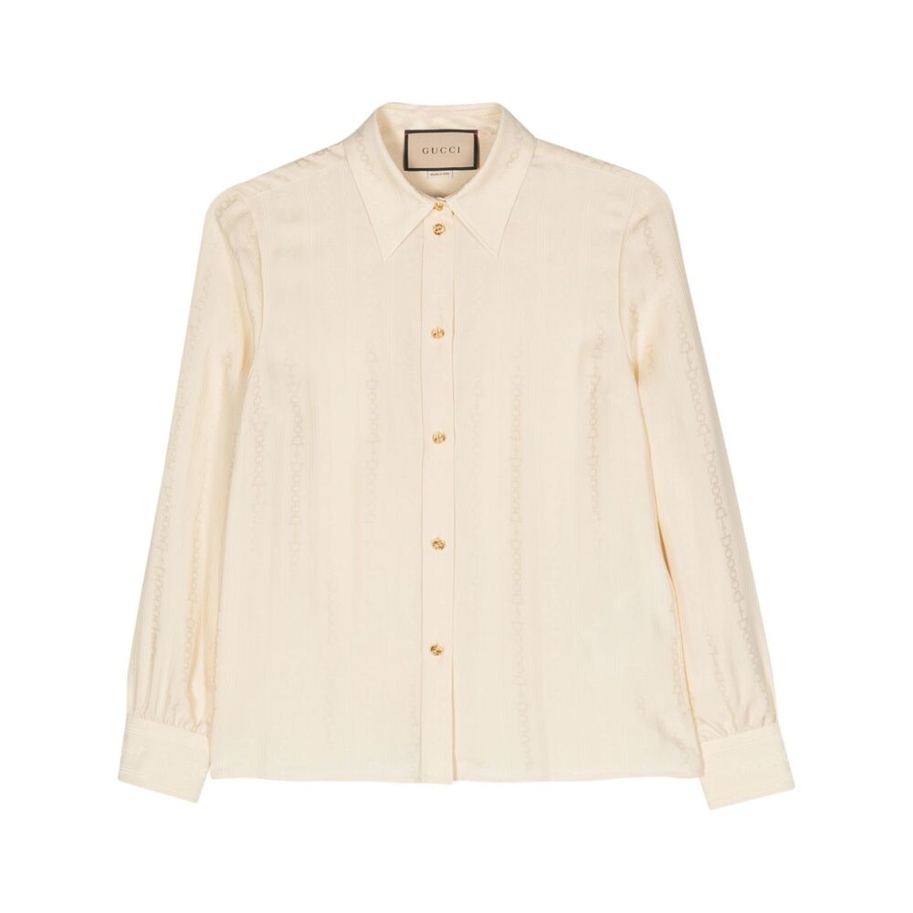 구찌 로고 블라우스