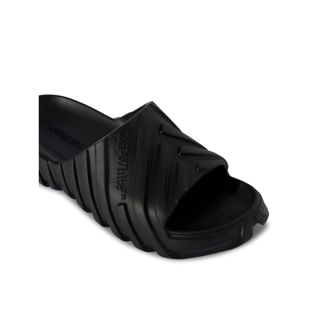 오프화이트 로고 슬리퍼