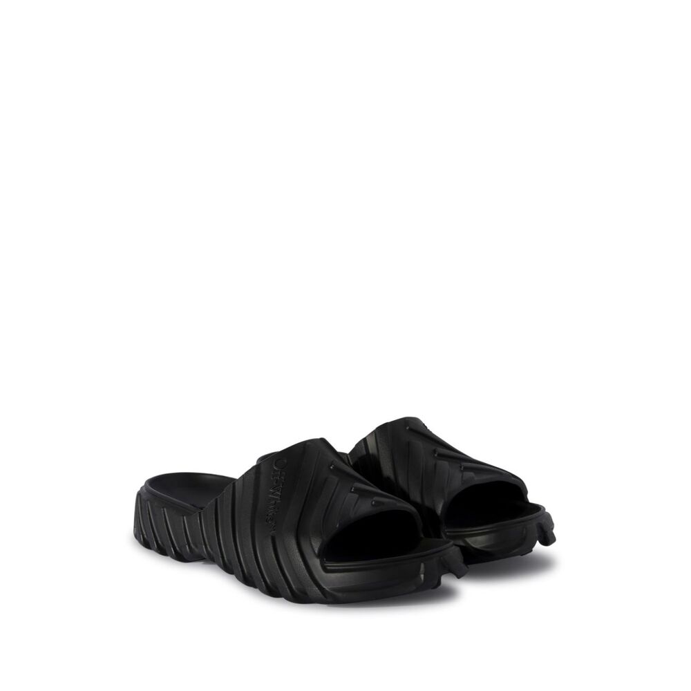 오프화이트 로고 슬리퍼