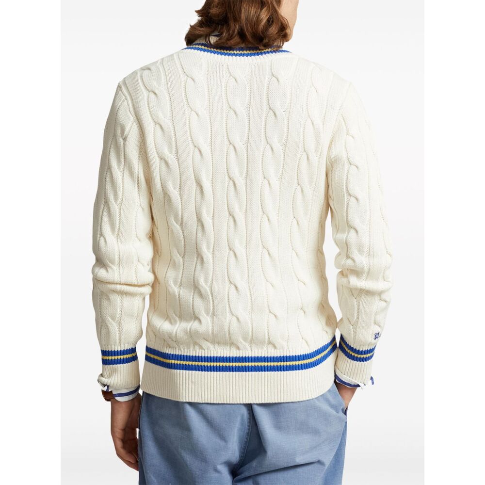 폴로 랄프로렌 브이넥 케이블 니트