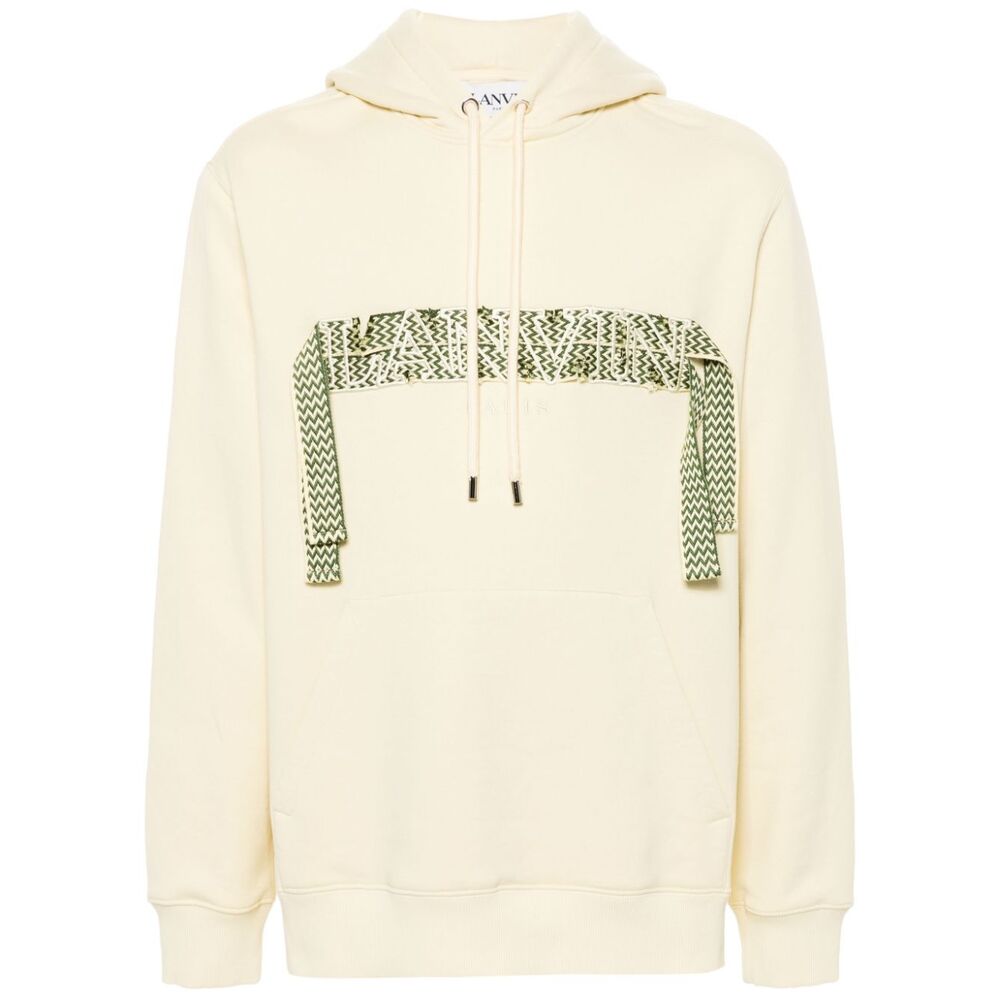 랑방 로고 자수 코튼 후드티