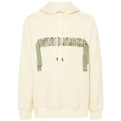 랑방 로고 자수 코튼 후드티