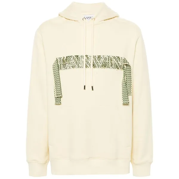 랑방 로고 자수 코튼 후드티