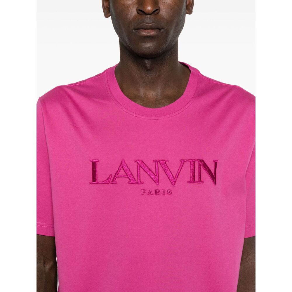 랑방 로고 자수 코튼 티셔츠