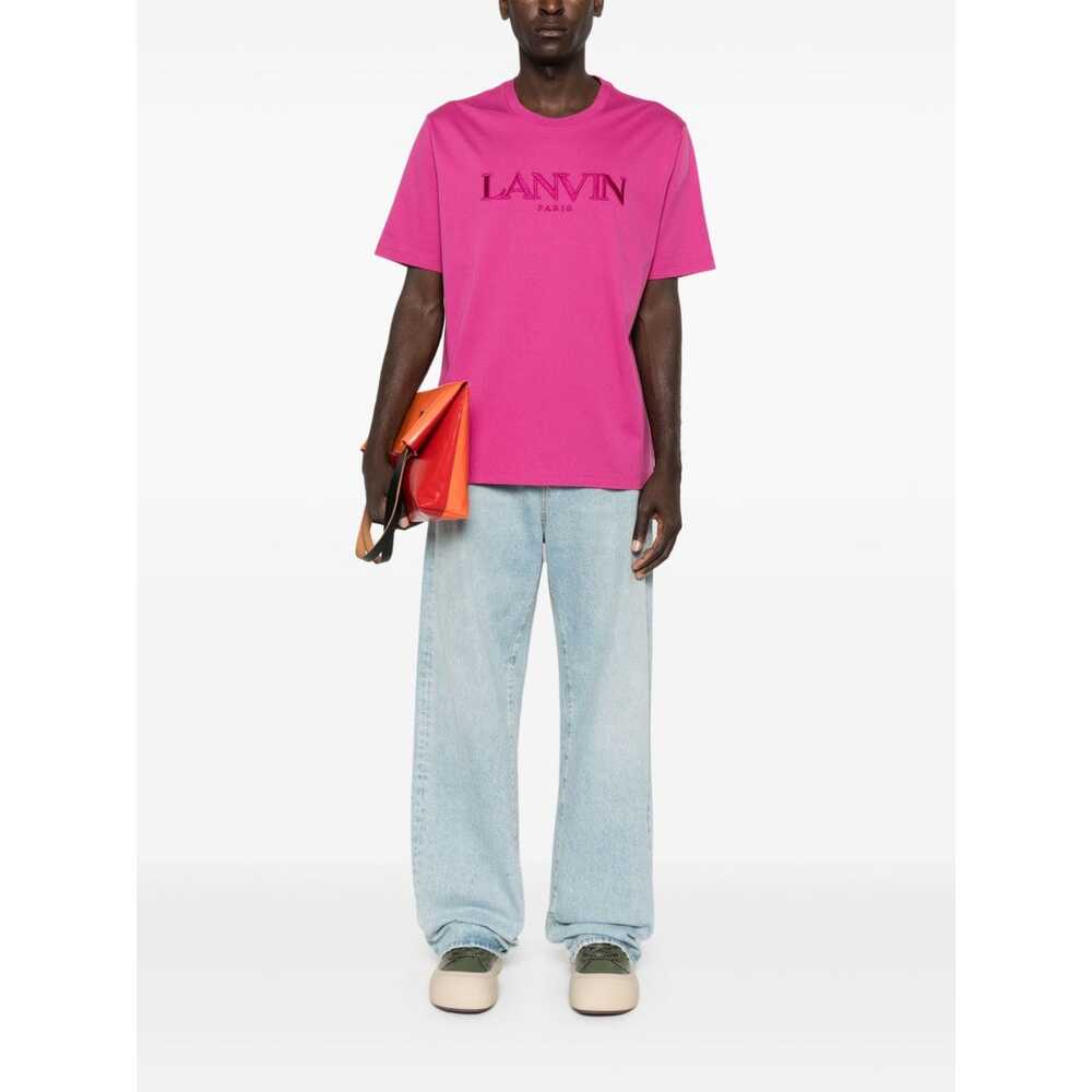 랑방 로고 자수 코튼 티셔츠