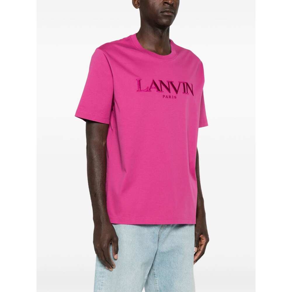 랑방 로고 자수 코튼 티셔츠