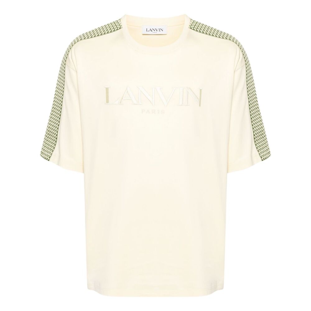 랑방 로고 자수 코튼 티셔츠