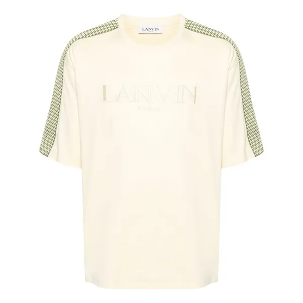 랑방 로고 자수 코튼 티셔츠