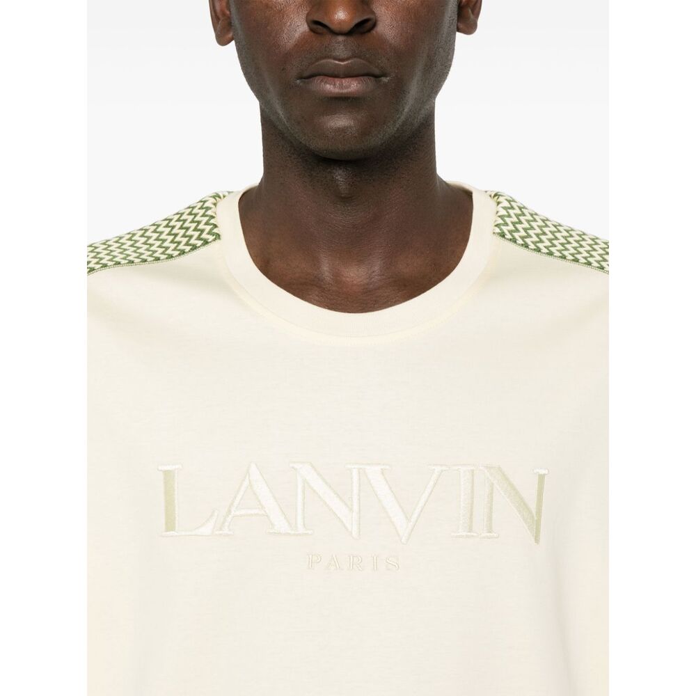 랑방 로고 자수 코튼 티셔츠