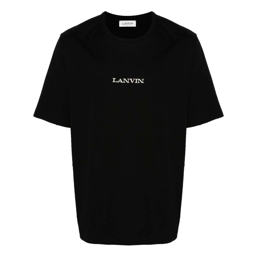 랑방 로고 자수 코튼 티셔츠