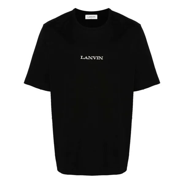 랑방 로고 자수 코튼 티셔츠