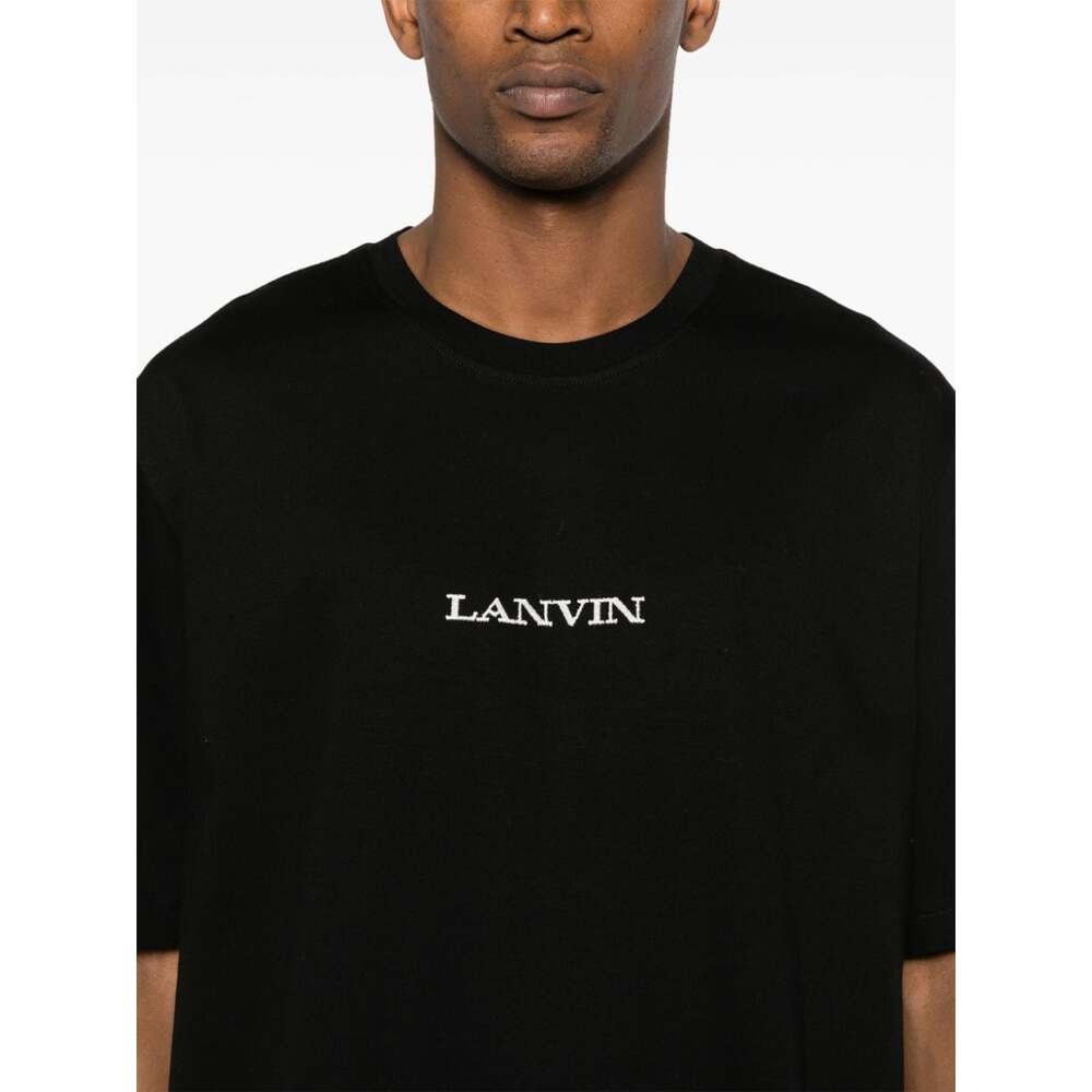 랑방 로고 자수 코튼 티셔츠