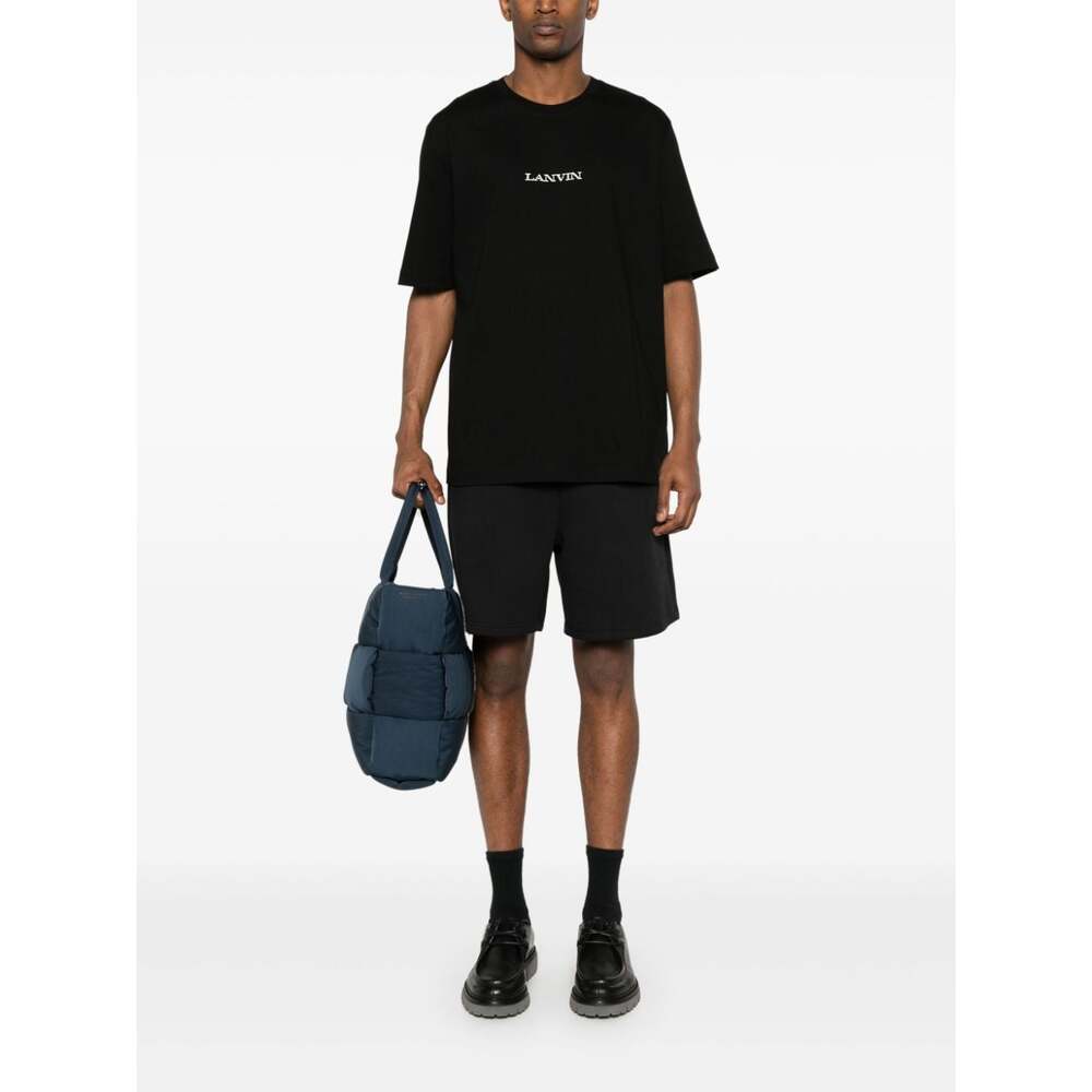 랑방 로고 자수 코튼 티셔츠