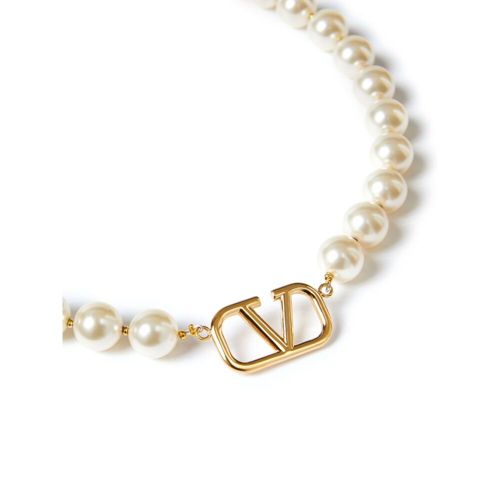 발렌티노 로고 팬던트 진주 목걸이