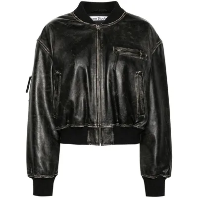 아크네 디스트레스드 이펙트 봄버 재킷