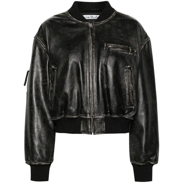 아크네 디스트레스드 이펙트 봄버 재킷