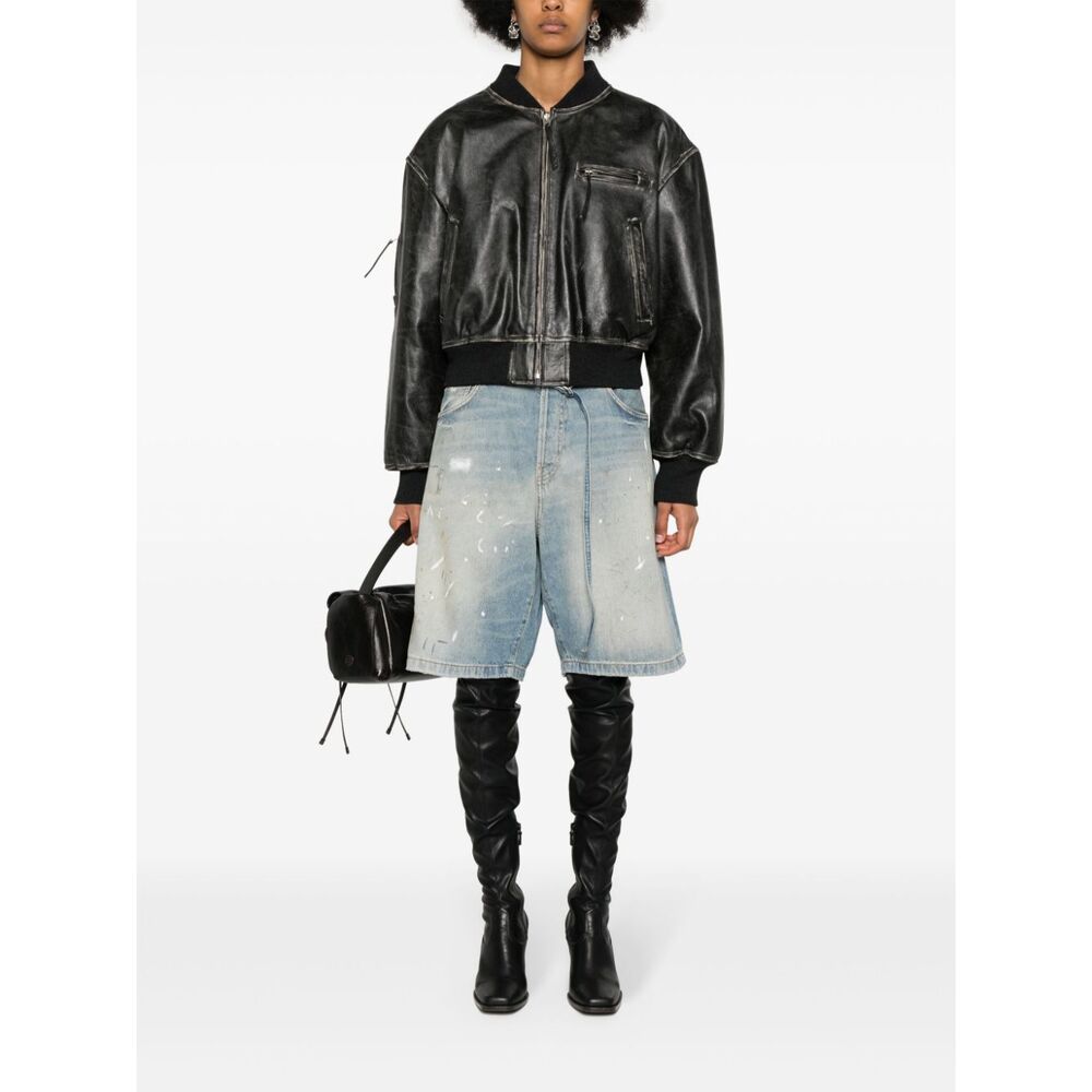 아크네 디스트레스드 이펙트 봄버 재킷