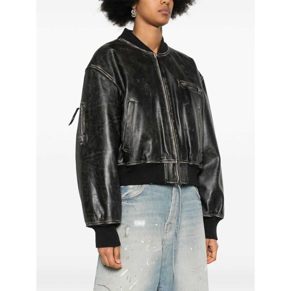 아크네 디스트레스드 이펙트 봄버 재킷