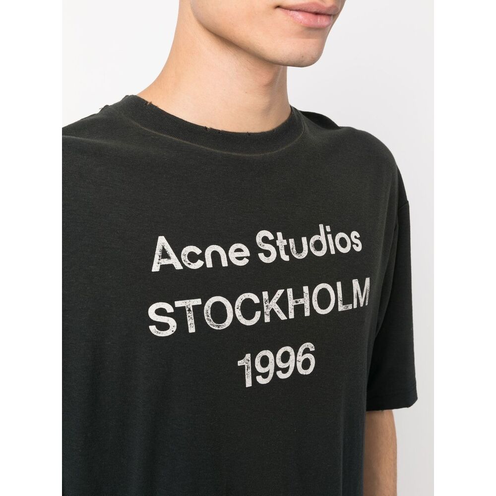 아크네 로고 프린트 티셔츠