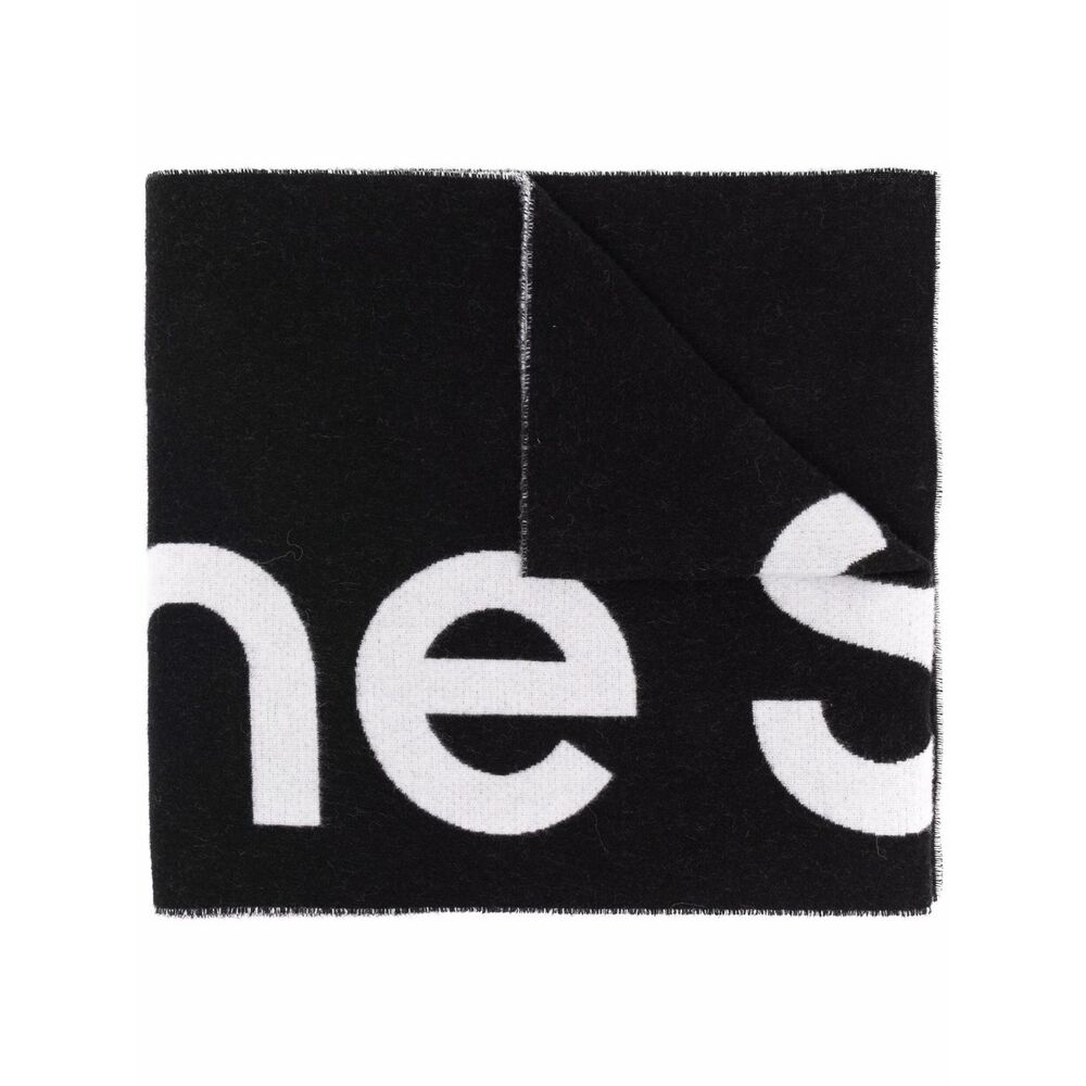 아크네 로고 자수 니트 스카프