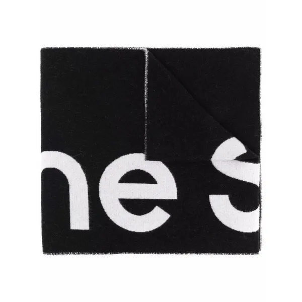 아크네 로고 자수 니트 스카프