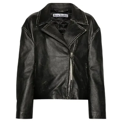 아크네 바이커 가죽 재킷