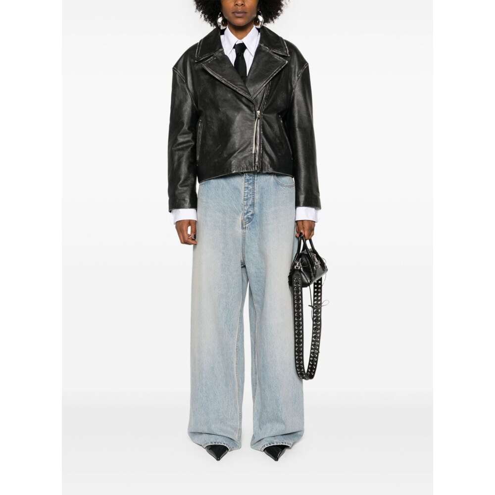 아크네 바이커 가죽 재킷