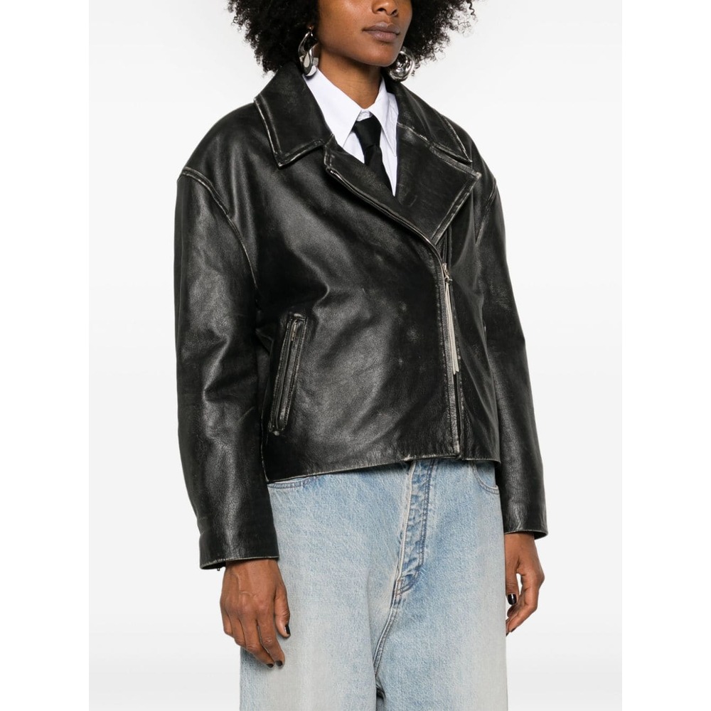 아크네 바이커 가죽 재킷