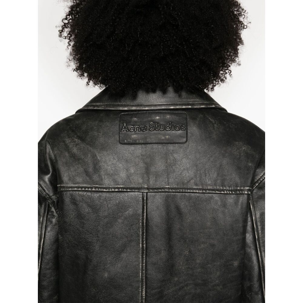아크네 바이커 가죽 재킷