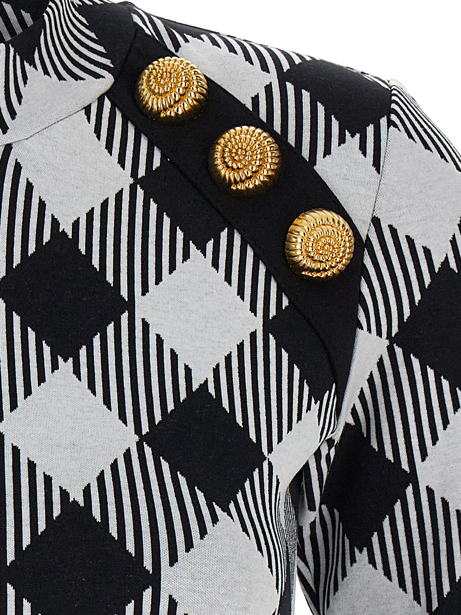 발망 매크로 프린트 코튼 티셔츠