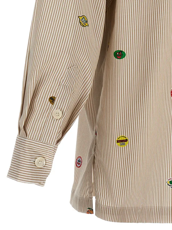 겐조 과일 스티커 스트라이프 셔츠