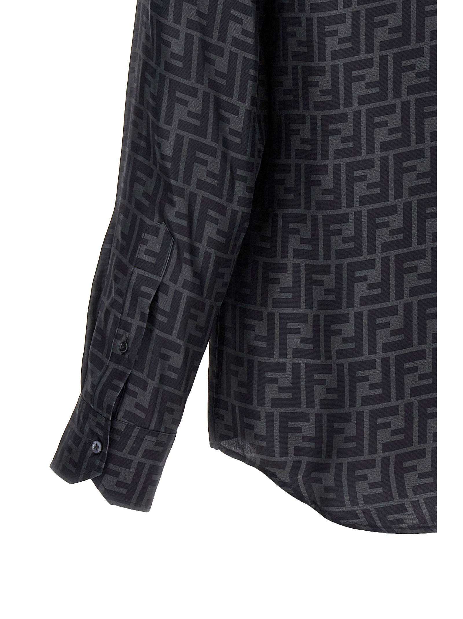 펜디 올 오버 FF 로고 실크 셔츠