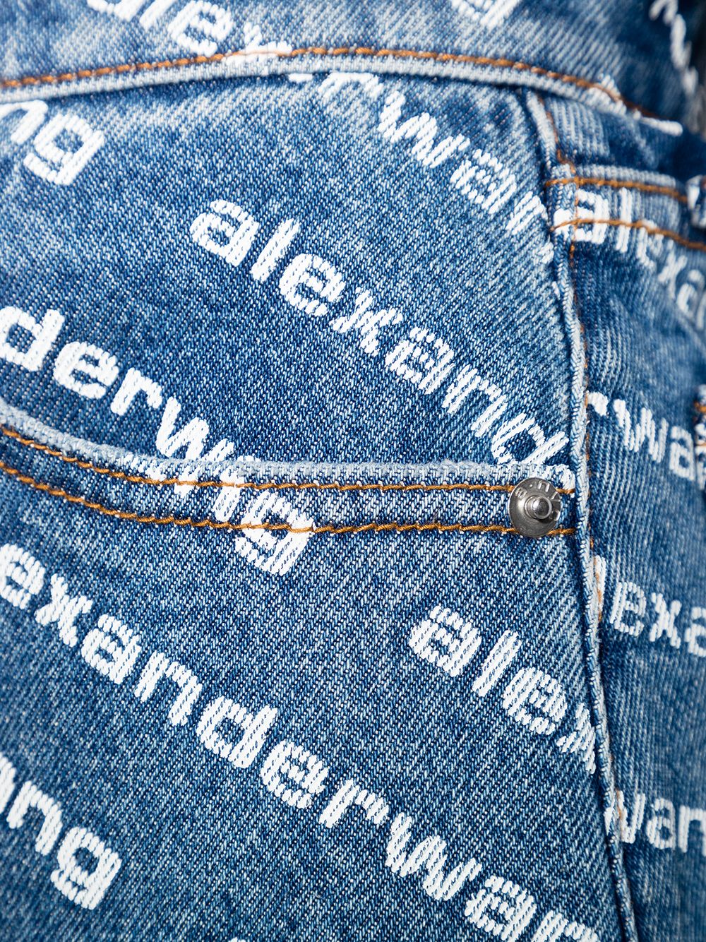 알렉산더왕 로고 프린트 데님 쇼츠팬츠