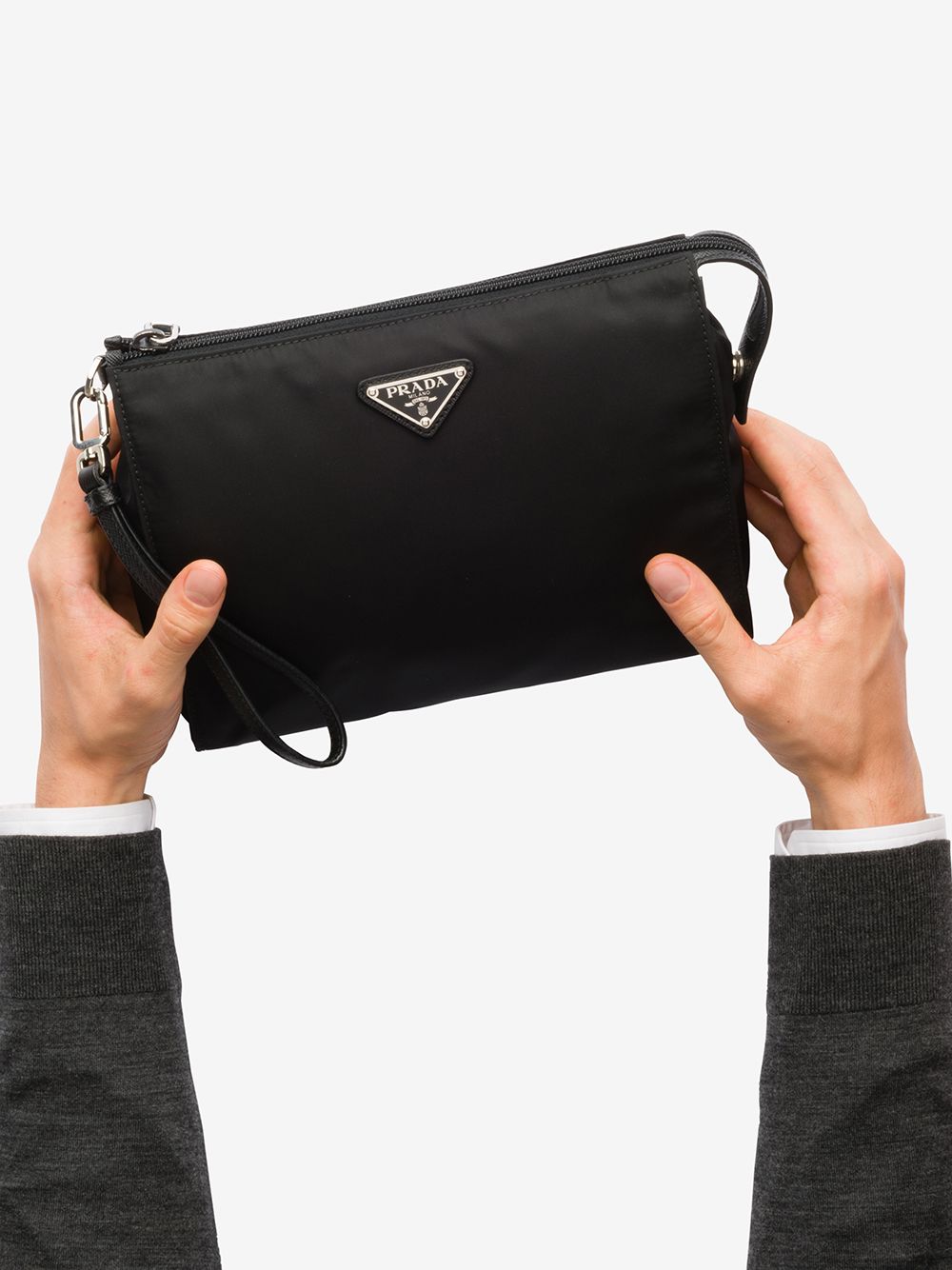프라다 사피아노 가죽 클러치백