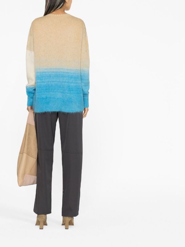 오프화이트 헬베티카 인타르시아 니트 스웨터