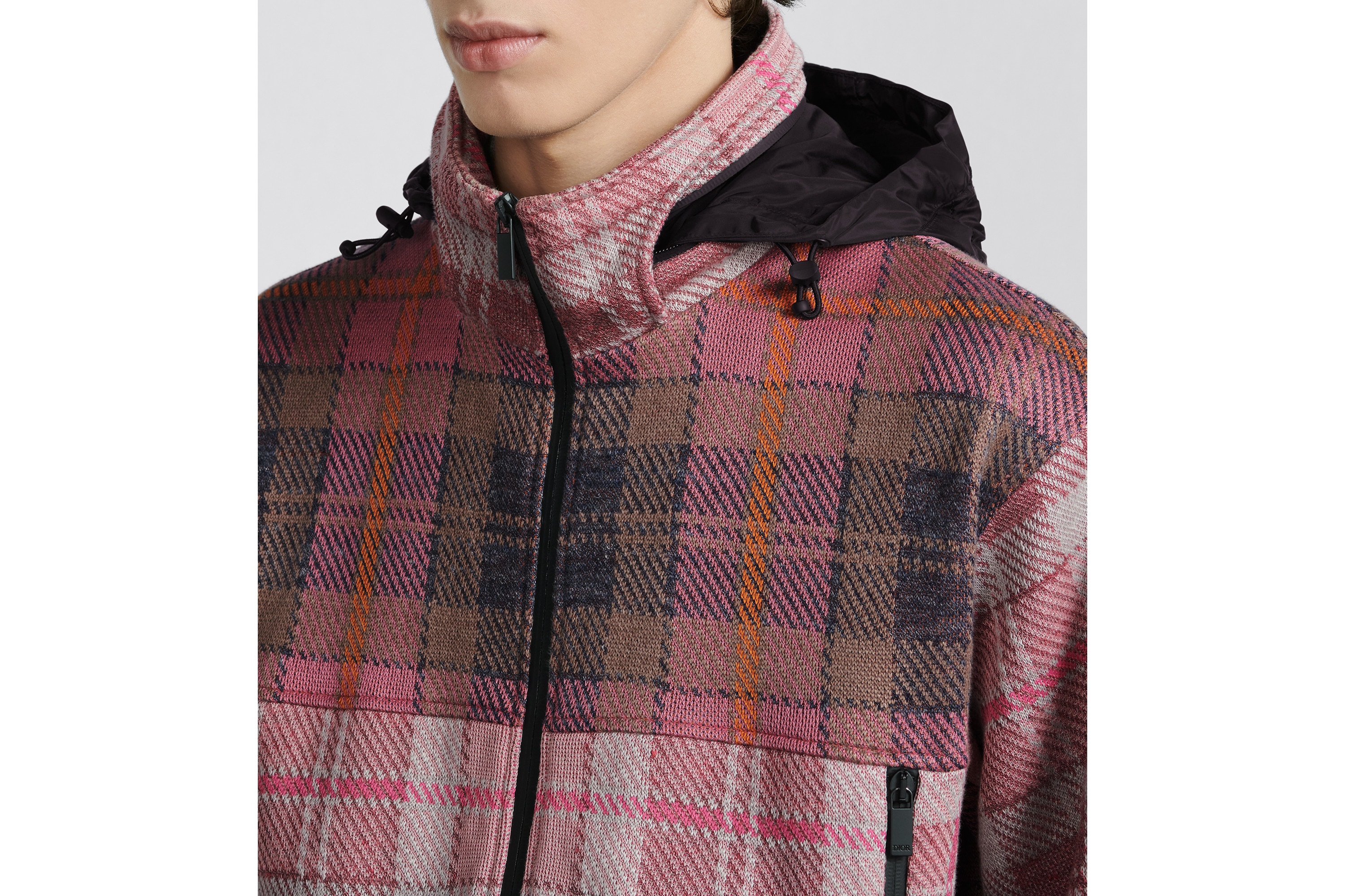 디올 베이지 린넨 코튼 블렌드 자카드 블루종 자켓