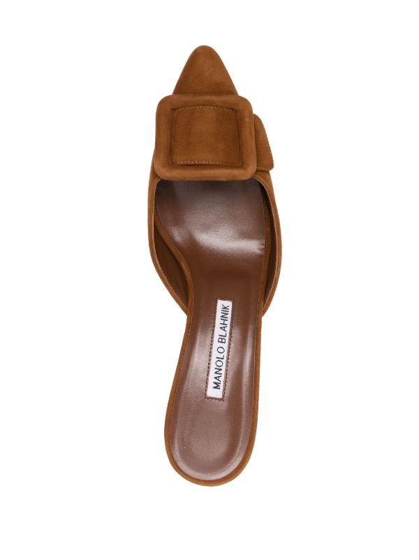 마놀로 블라닉 메이세일 버클 장식 뮬 50mm