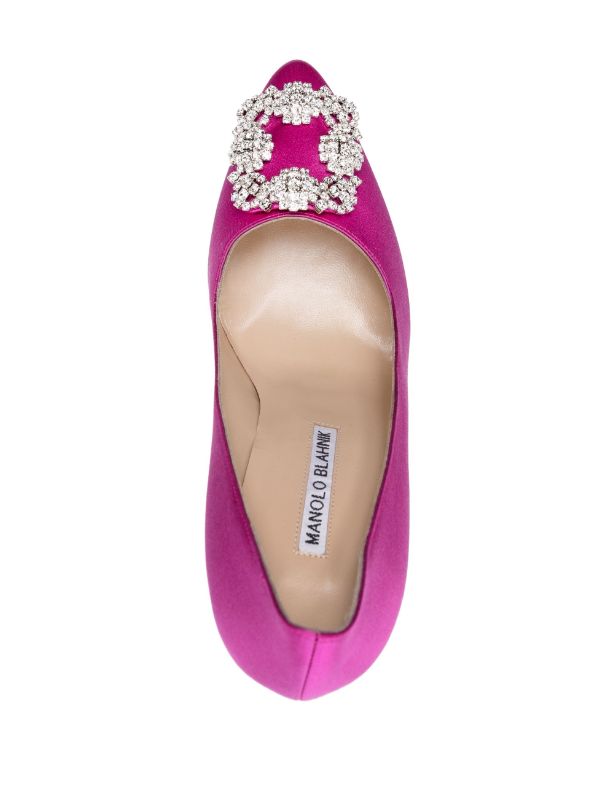 마놀로 블라닉 한기시 크리스털 장식 펌프스 120mm