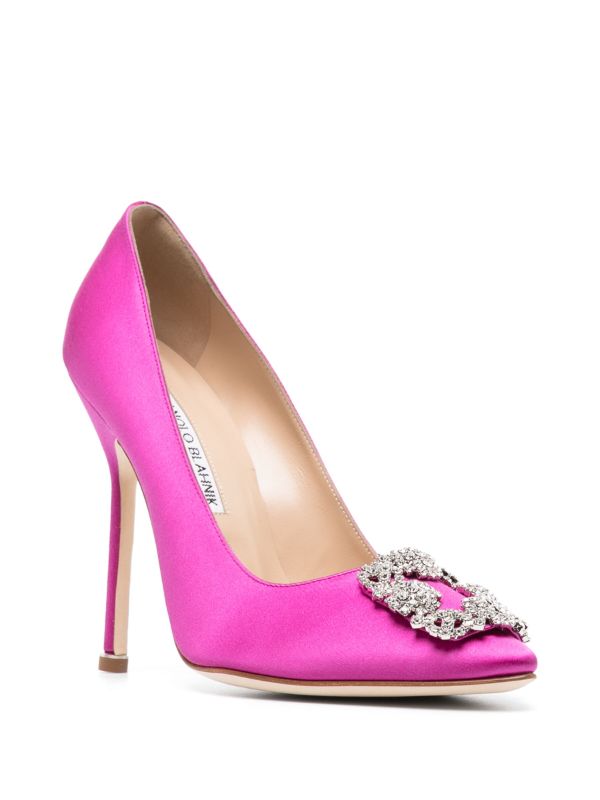 마놀로 블라닉 한기시 크리스털 장식 펌프스 120mm