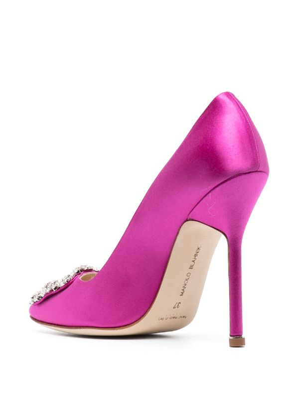 마놀로 블라닉 한기시 크리스털 장식 펌프스 120mm