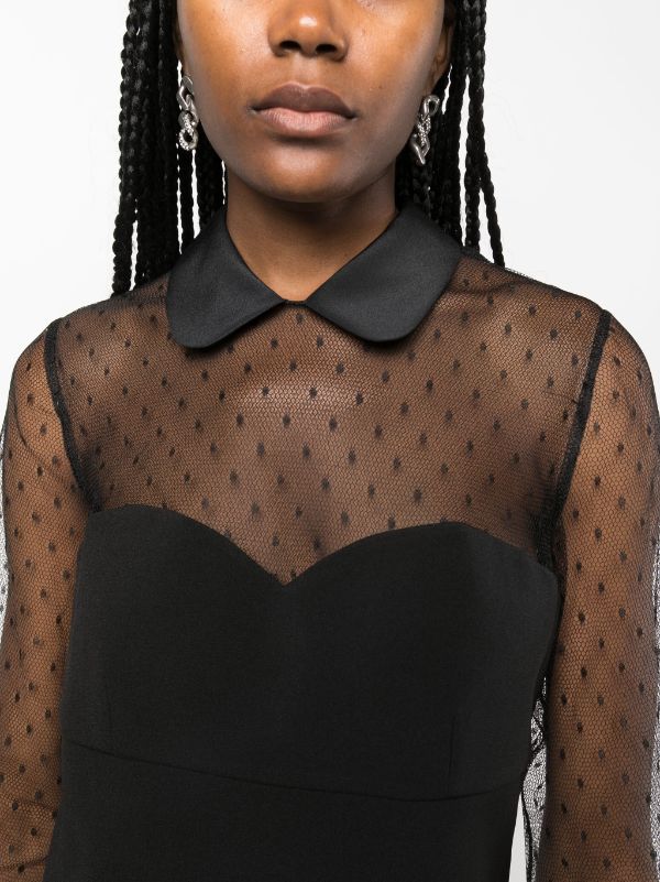 레드 발렌티노 푸앵 데스프리 튤 미니 원피스