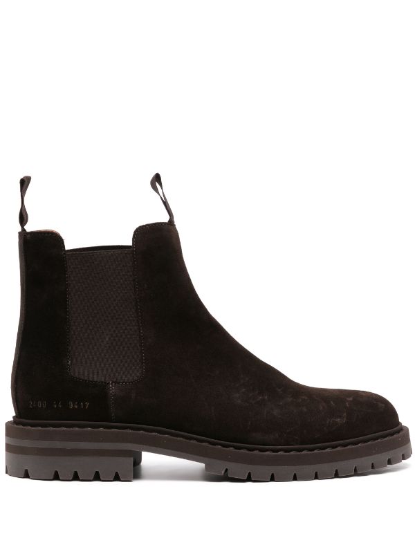 커먼프로젝트 시리얼 넘버 프린트 스웨이드 첼시 부츠