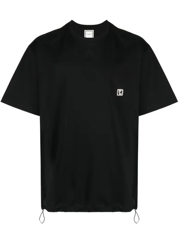 우영미 로고 자수 티셔츠